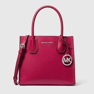 New Michael Kors Mercer Medium Messenger Crossbody Dark Raspberry